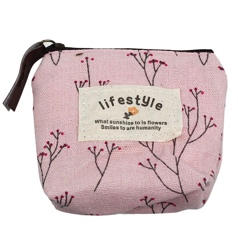 

Women Kids Canvas Floral Zipper Coin Purse Pouch Small Wallet for Coins Lady Key Card Holder Case Bag0.684