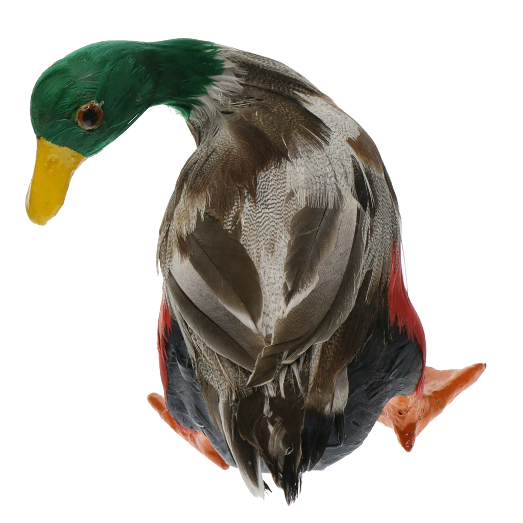 4 Options Lifelike Feather Duck Ornament Figurine Model Statues Lawn Sculpture Decor Lovely Ducks Garden Decoration