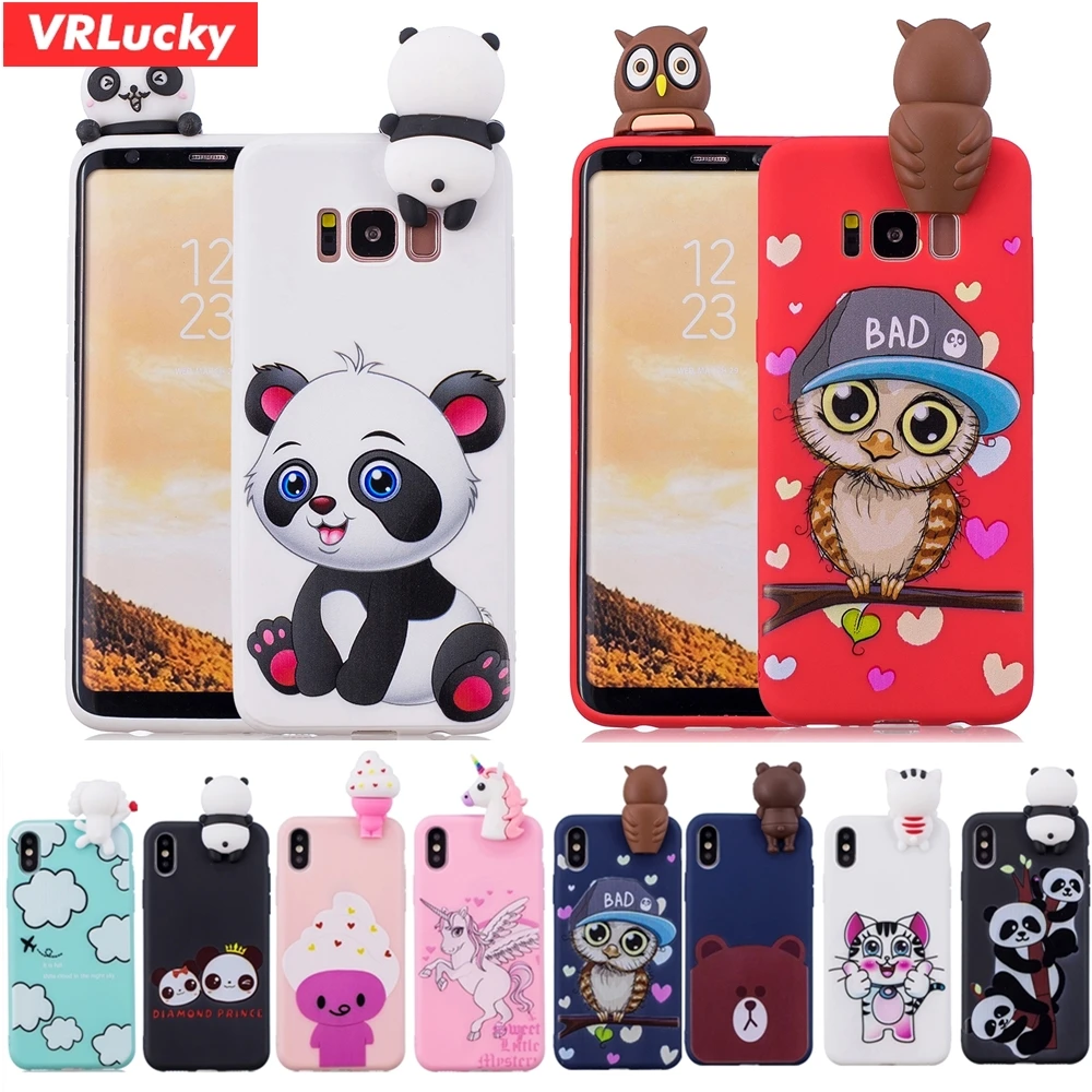 VRLucky милый мультфильм куклы Мягкие TPU чехол для телефона samsung S9 S8 плюс S7 S6 края