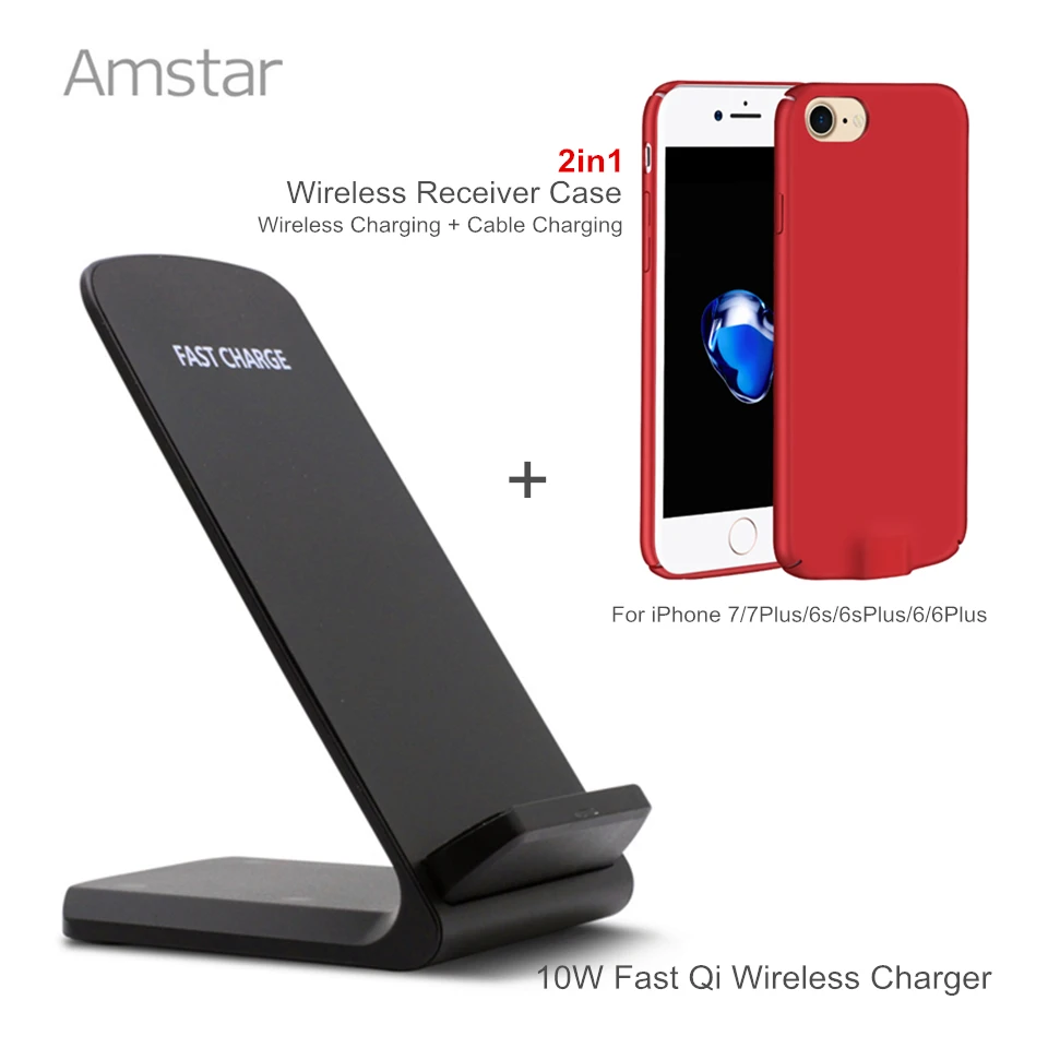 Amstar Fast Qi Wireless Charger 10W 2Coils Wireless