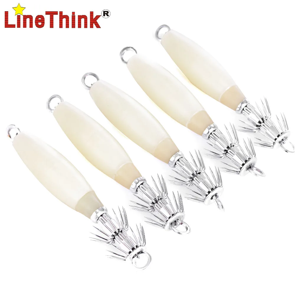

5PCS/LOT Luminous Squid Hook Fishing Lures Squid Jig Lures 9.5cm /14g Fish Hook Free shipping
