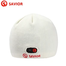 Savior winter heated hat Li-ion 7.4V white cap smart 3 levels controller electric heating keep warm men and women