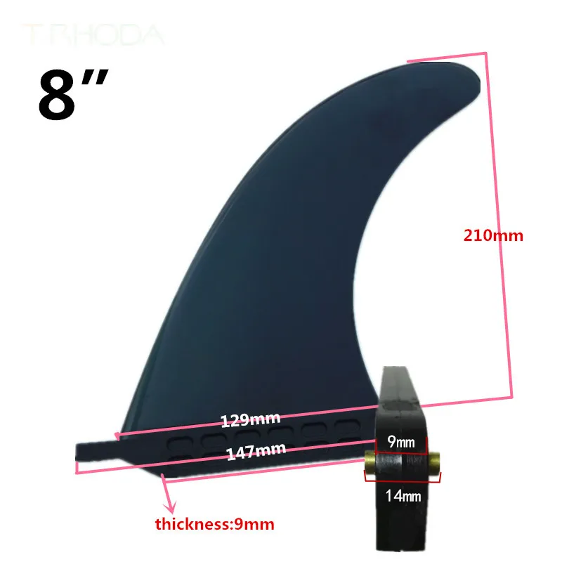 Srfda 8 дюймов ребра доски для серфинга 8 "Longboard Fin-Черный-Новый 70% нейлон + 30% стекловолокна