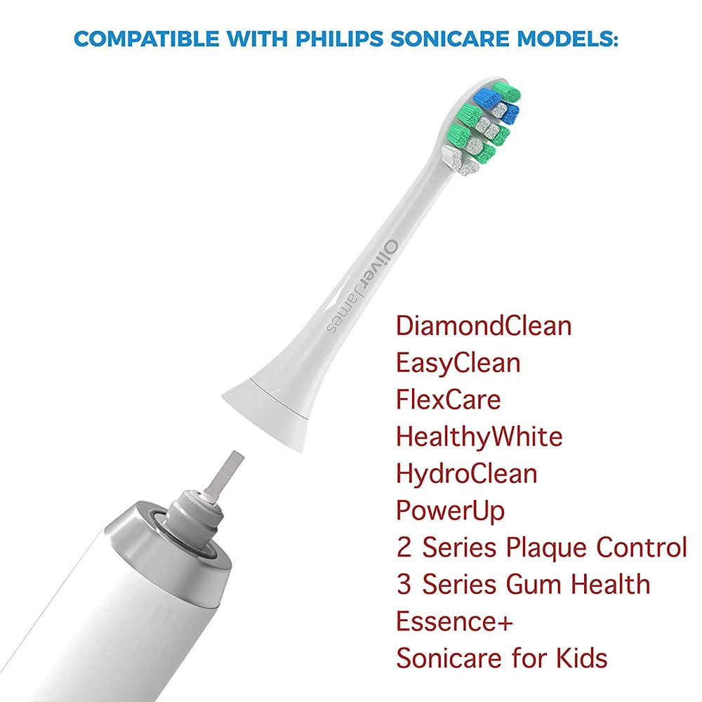 20 шт Съемные насадки для зубной щетки Philips Sonicare ProResults HX6014 HX9332 HX6930 HX9340 HX6950 HX6710 HX9140 HX6530