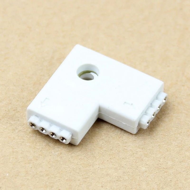 1 шт. белый RGB l образный 4 контакта 2 полосный гнездовой адаптер для 3528 5050