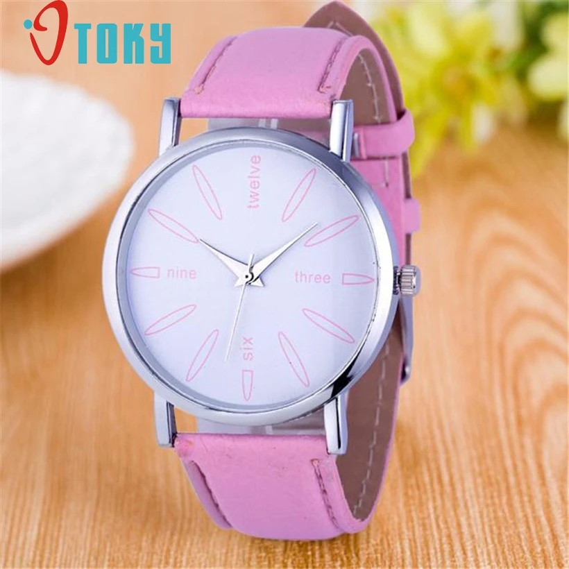 Luxury Fashion Women Stainless Steel Leather Band Quartz Analog Watch Sport Wrist Watch Women Watches relogio