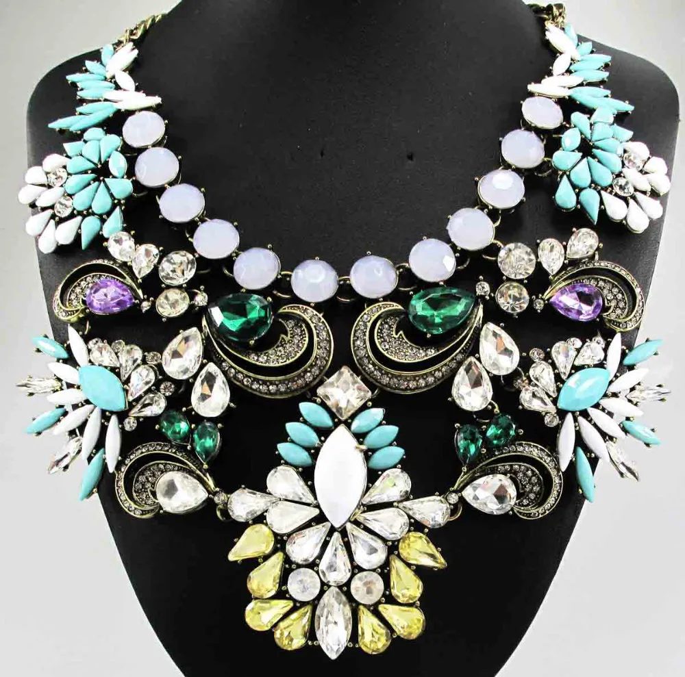 

Newest Gorgeous Fashion Necklace Jewelry crystal ra Department Statement Necklace Women Choker Necklaces Pendants