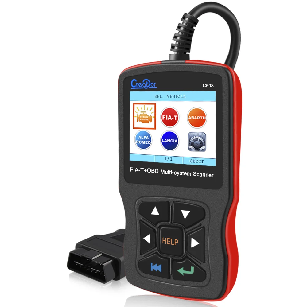 Creator C508 OBD2 сканер подушки безопасности/ABS автомобильный диагностический сканер OBD 2 авто мульти-системный сканер инструмент для FIAT/Alfa/abrato/Lancia