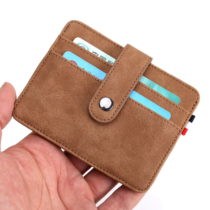 

KANDRA Fashion Men Slim Leather Credit Card Holder Minimalist Card Case Sleeve Front Pocket ID Card Wallet High Quality