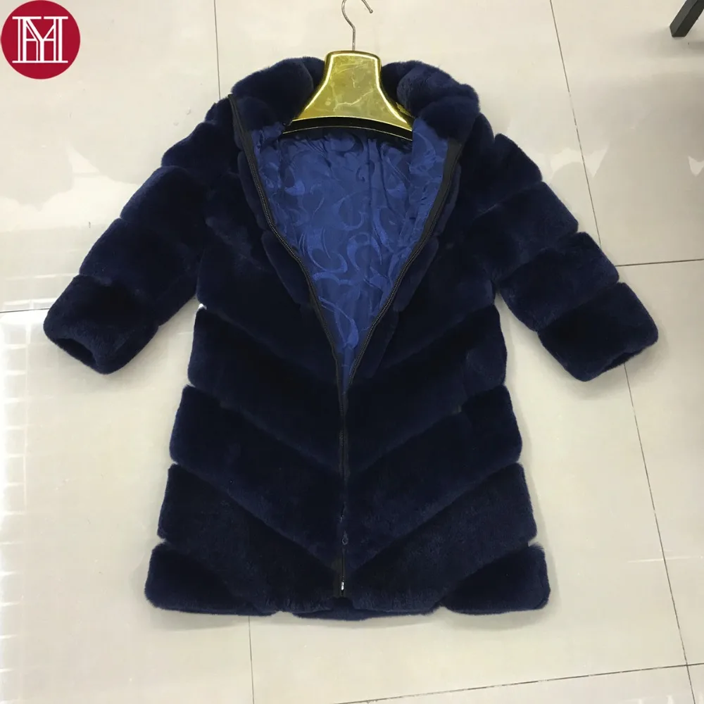 

2019 long style women real natural rex rabbit fur coat winter high quality100% genuine rex rabbit fur jacket real fur coats
