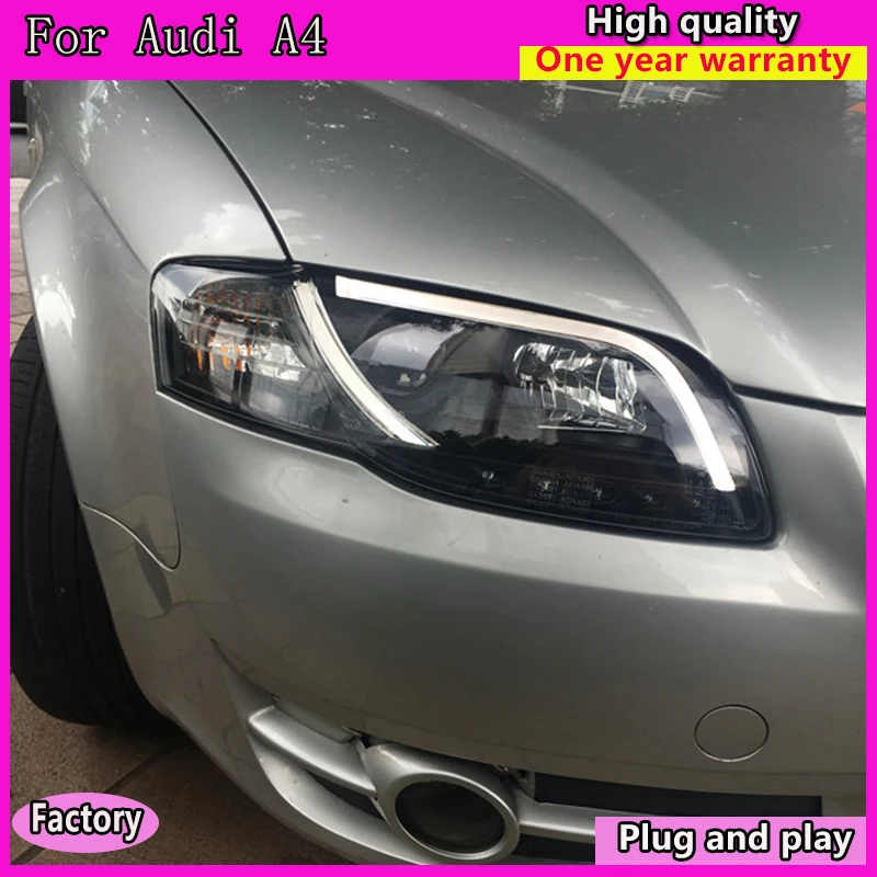 Автостайлинг для Audi A4 B7 фары 2005 2008 светодиодный ные DRL линзы двойной луч H7 HID