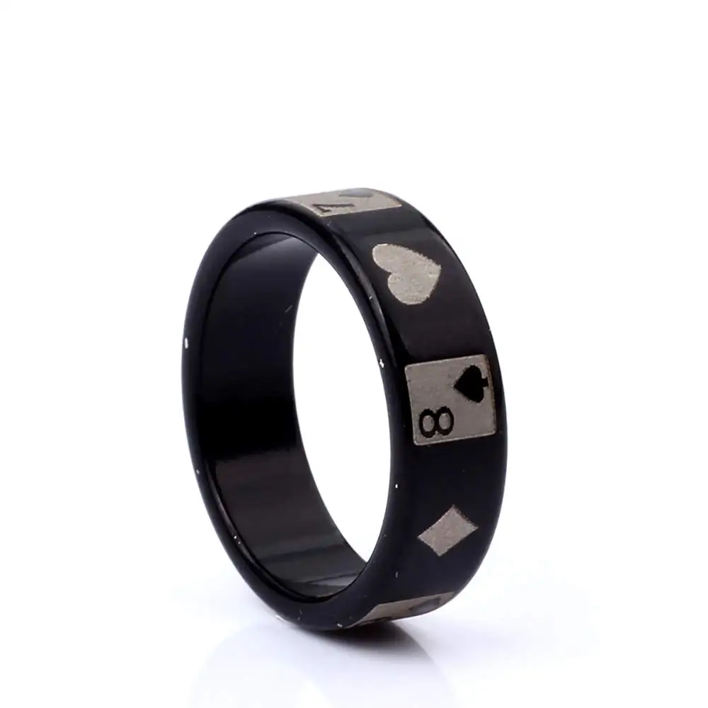 

(20MM) Wizard PK Card Pattern Ring Magic Tricks Magnetic Rings Magic Props Close Up Stage Gimmick