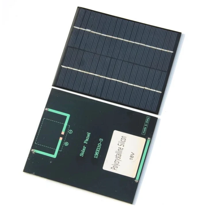 

Small powrer ,Epoxy Solar Cell Module 2W 18V Polycrystalline Solar Panel For 12V Battery Charger DIY System Education 136*110MM
