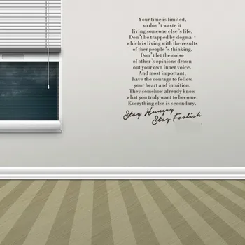 

Letter Quotes your time is limited so do not waste it Wall sticker Vinyl mural wall paper