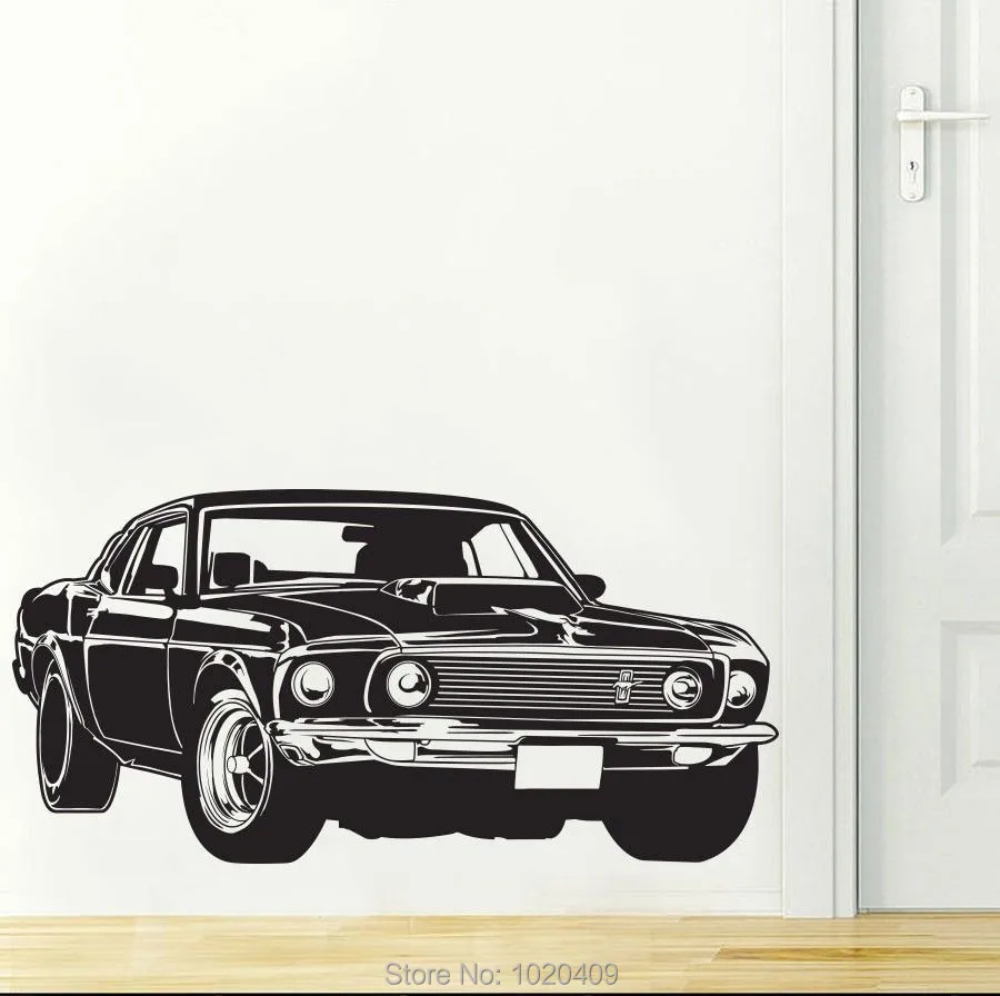 Shelby Gt Ford Mustang Muscle Car Wall Sticker Diy Home Furnishing Shelby Gt Ford Mustang Muscle Car Wall Sticker Diy Home Furnishing Decor Pvc Wallpaper Children Room 3007 In Stickers From Garden On