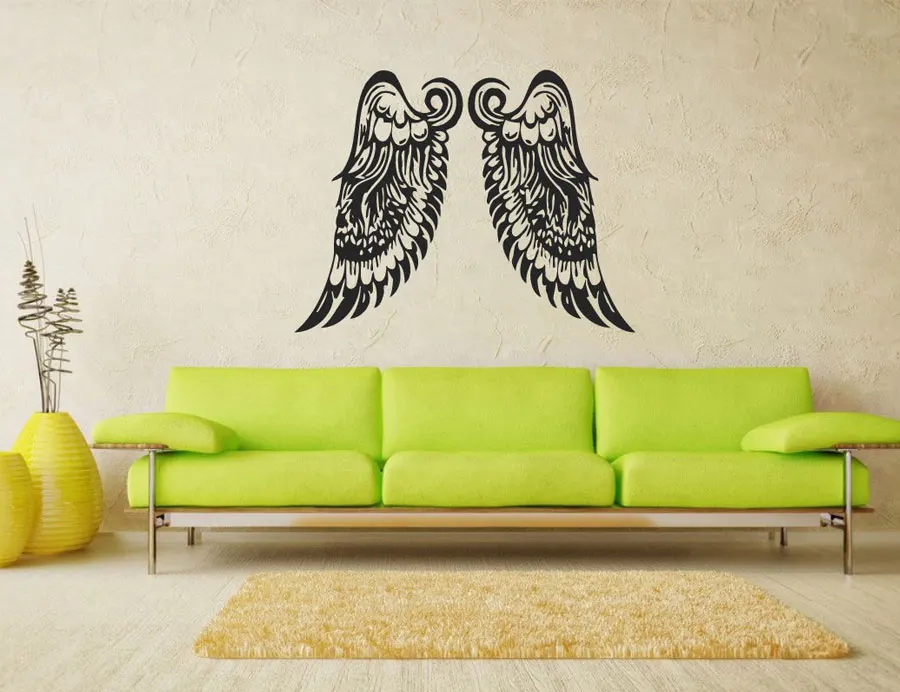 

Angel Wings Wall Decal Vinyl Sticker Big Wings Home Decor Art Mural Bedroom Dorm Nursery Living Room Interior Design C401