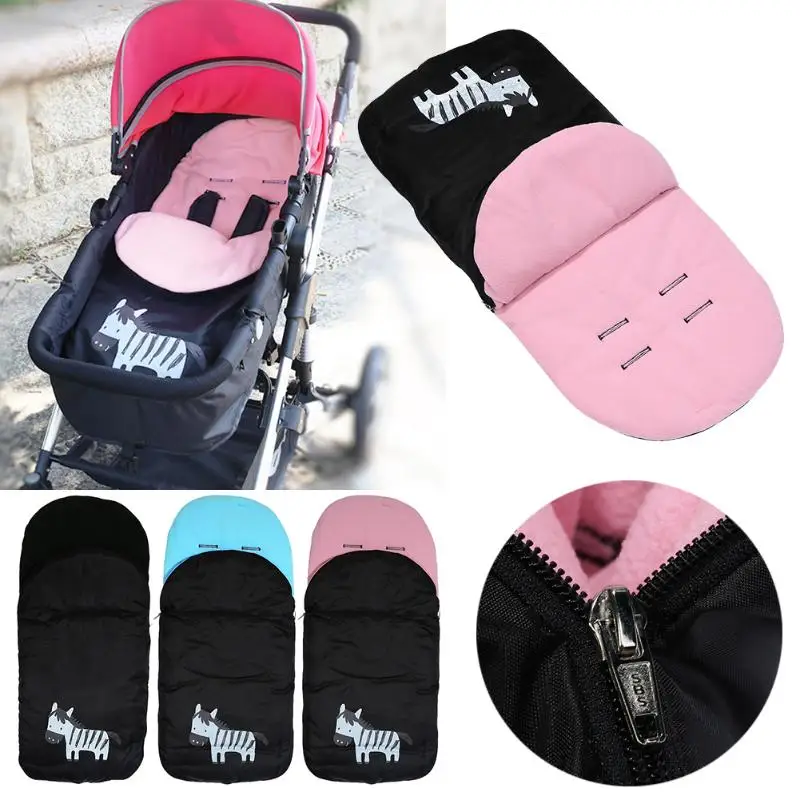 

Baby Stroller Accessories Kids Sleeping Bag Zebra Print Baby Trolley Foot Warmer Thickened Feet Warming Pad Sleeping Bag