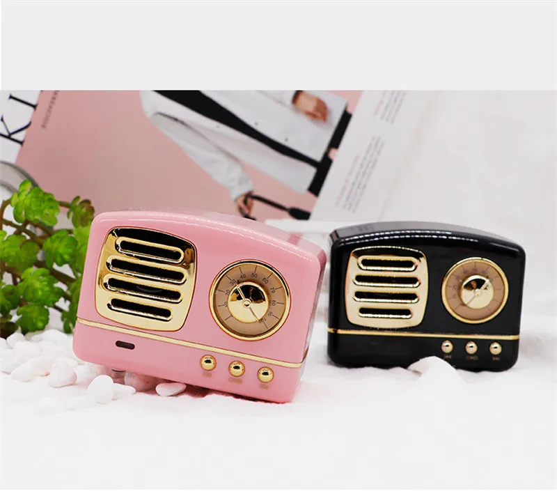 Portable Bluetooth Speaker Mini Wireless Bluetooth Speakers Portable Retro Radio USBTF Card Music Player HIFI Subwoofer Speaker19