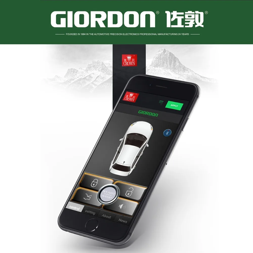 Universal Car Alarm Compatible Android/iPhone System Remote Keyless Entry Start Stop Smartphone Rem
