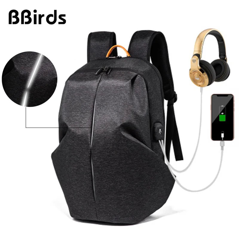

BBirds USB Charging Men Laptop Backpacks Waterproof Reflective Design Male Usb Notebook Backpack For Teens School Bag