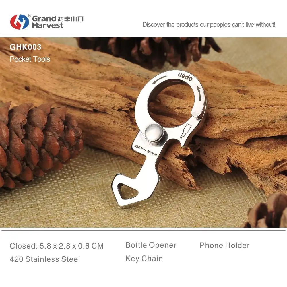 Full Stainless Steel Key Chain Multi Tool EDC kit Carabiner Keychain