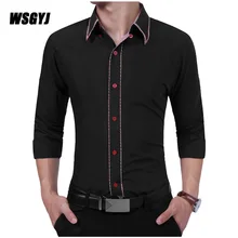Мужская одежда, Camisa Masculina, весна, мужская рубашка с длинным рукавом, деловая рубашка, однотонное тонкое платье, рубашка размера плюс 3XL
