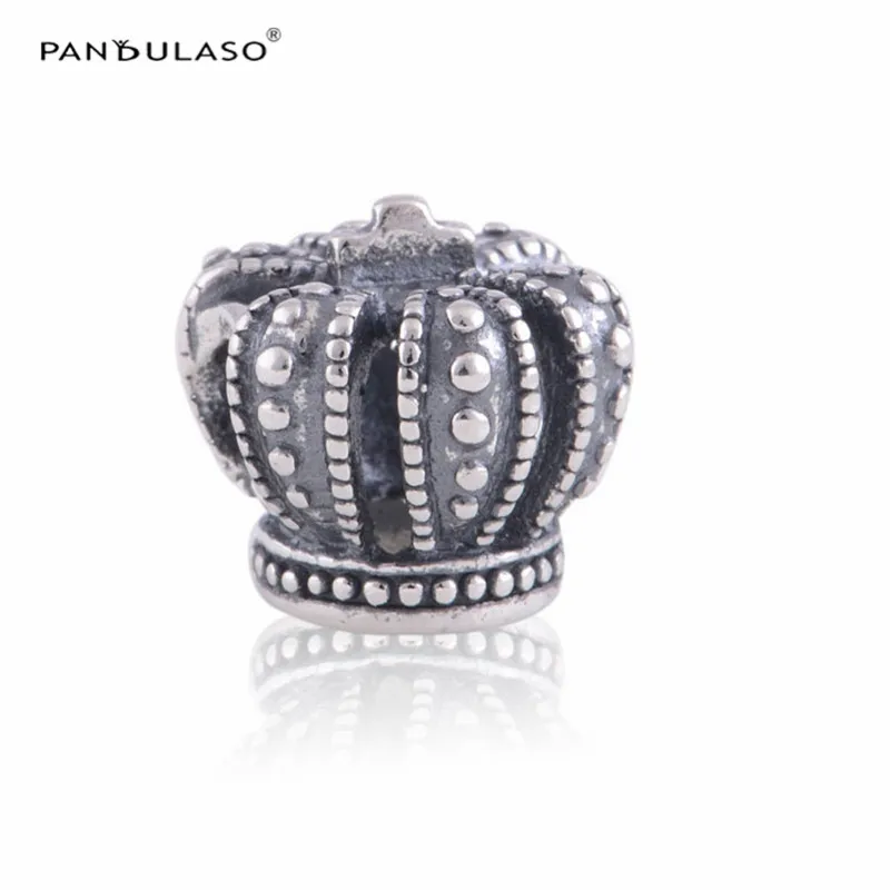 

Pandulaso DIY Prince Crown Charms King Crown Beads for Jewelry Making Fit Original Silver Bracelets & Bangles Women DIY Jewelry