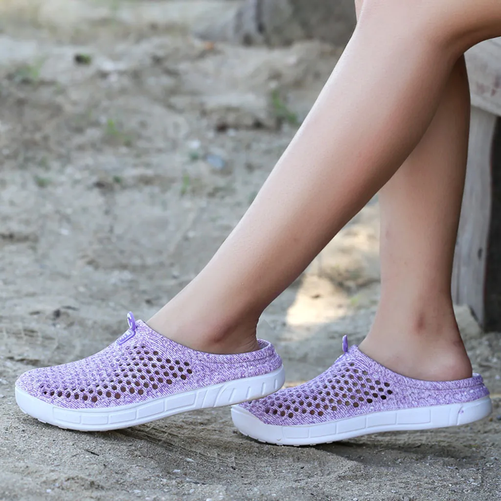 SAGACE/тапочки; женские летние открытые сетчатые тапочки; дышащая нескользящая обувь на плоской подошве; женские повседневные пляжные шлепанцы; zapatos mujer