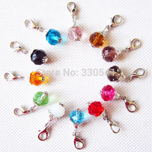 

Mixed Colors Floating Locket Charms Crystal Beads Pendants&Dangles Charm for DIY Jewelry Make 12Pcs/lot