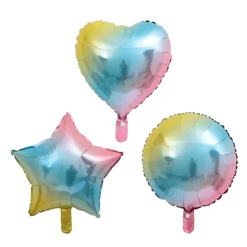 

1pc 18inch Heart Shape Balloon Gradient Color Star Aluminum Foil Balloon Wedding Birthday Party Festival Party DIY Decorations