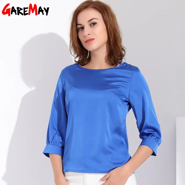 Buy Garemay Feminine Satin Blouse Work Wear Plus Size