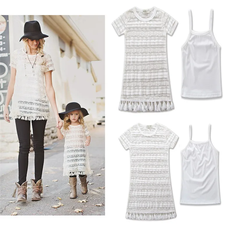 Комплект одежды из 2 предметов для мамы и дочки Семейный комплект одежды «Мама и я», джинсовые платья-пачки для девочек, одежда H0177