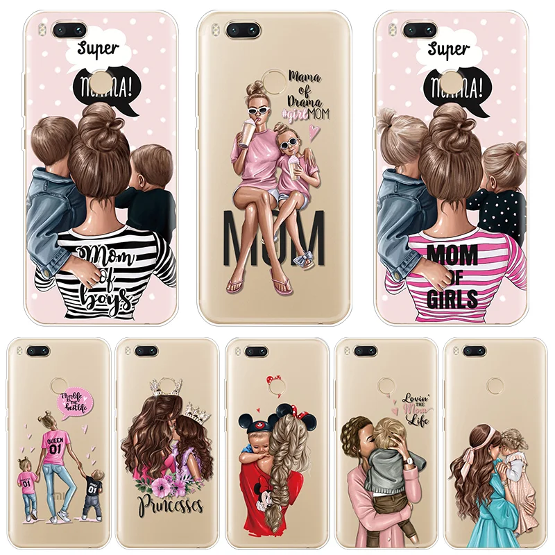 

Fashion Black Brown Hair Baby Mom Girl Cases For Xiaomi Mi 9 SE 8 A1 A2 5X 6X 5S 5 Plus 6 8 Lite SE Pro Mix 2 2S Mix 3 Play Case