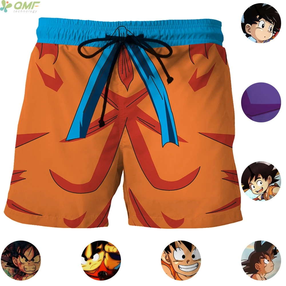 Cosplay Youth Son Goku Casual Shorts Orange Breathable Quick Dry Mesh Short Pants Kid Goku