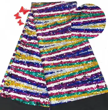 

Sophia-6.3107 embroidered Mesh Tulle fabric Factory price sequins Nigerian lace fabrics
