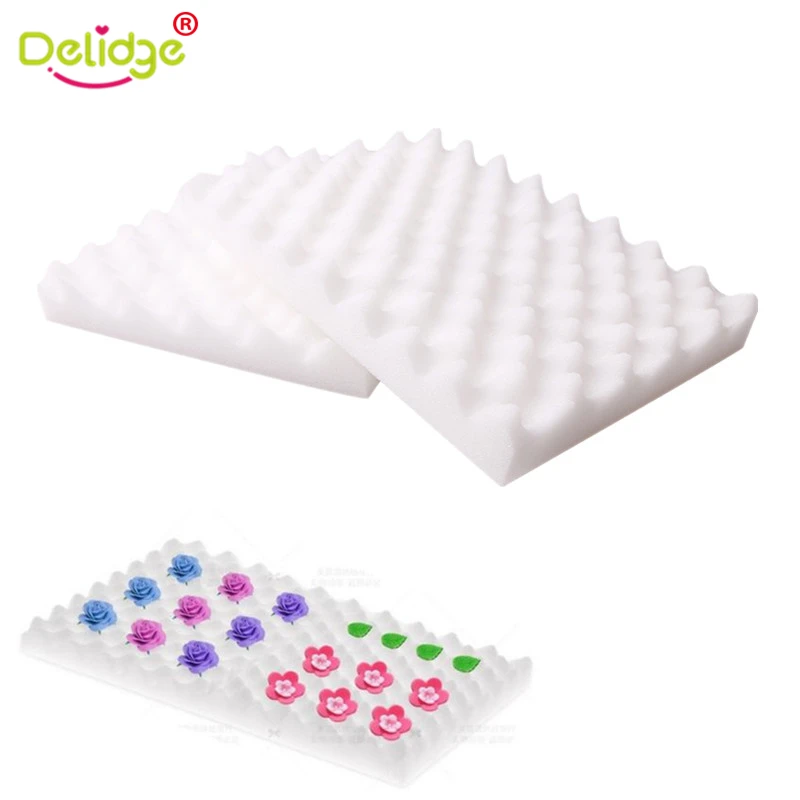 

Delidge 2 pcs/set Cake Fondant Dry Mat White Fondant Flower Shaping Sponge Pad Cake Flower Gumpaste Dring Sponge