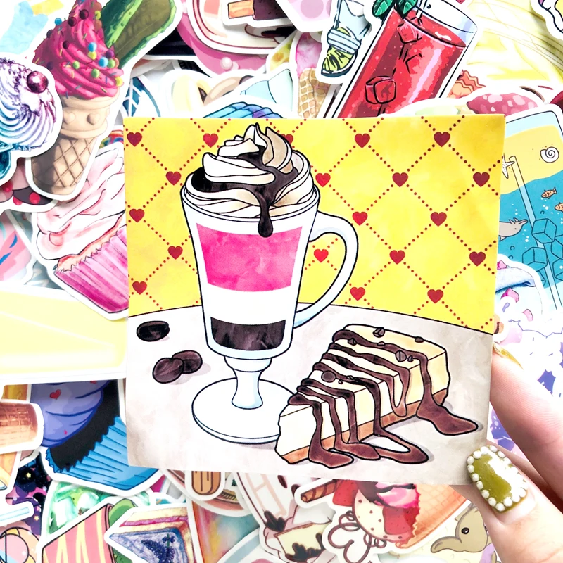 

70PCS Colorful vsco Summer drinks Ice cream sticker Dessert For suitcase laptop Motorcycle DIY decoration Child toys stickers
