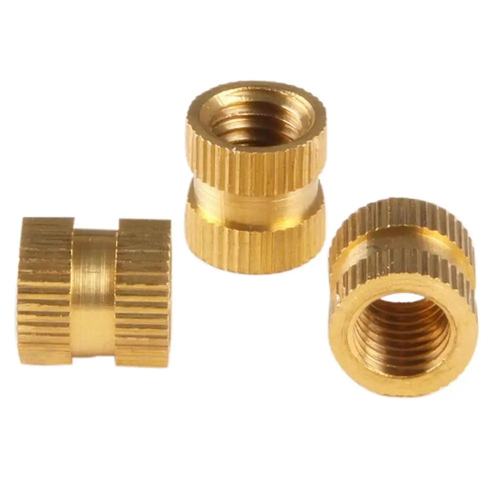 100pcs-m3-brass-insert-cylindrical-knurled-nuts-threaded-insert