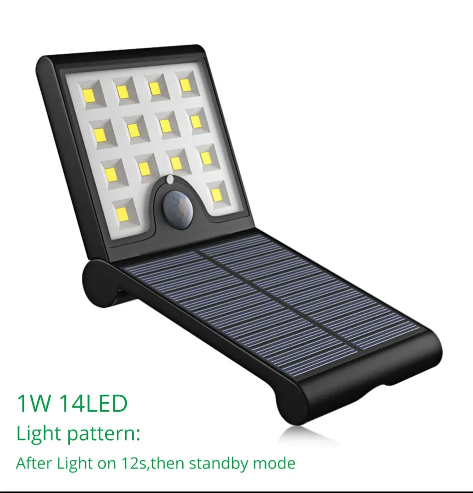 3 Modes Solar Wall Light Street Garden Outdoor Waterproof Modern LED Solar Powered Lamp Lithium Battery ABS Bright And Lasting (3)