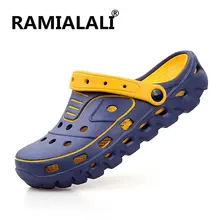 Бренд ramialali; летние пляжные сандалии с мягкой подошвой; водонепроницаемая обувь; повседневные мужские сандалии; дышащие мужские Вьетнамки; Летняя обувь