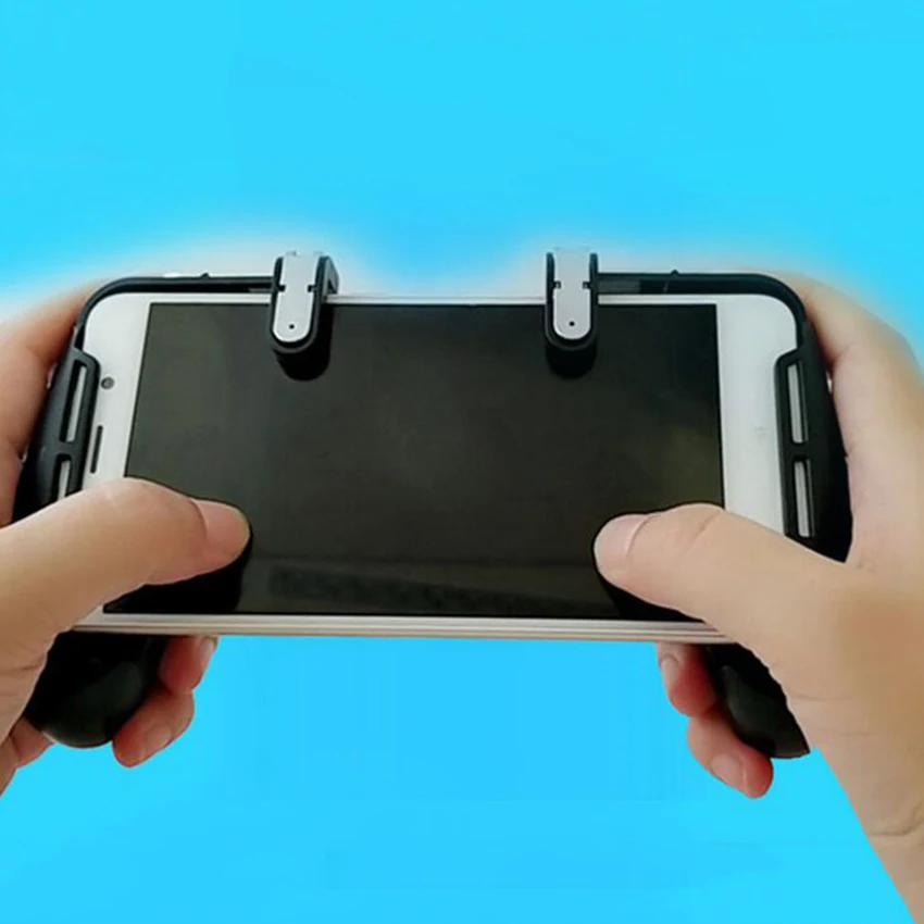  For PUBG Mobile Game Controller Shooter Trigger Fire Button+Handle Holder Phone Gamepad L1R1 Aim Ke
