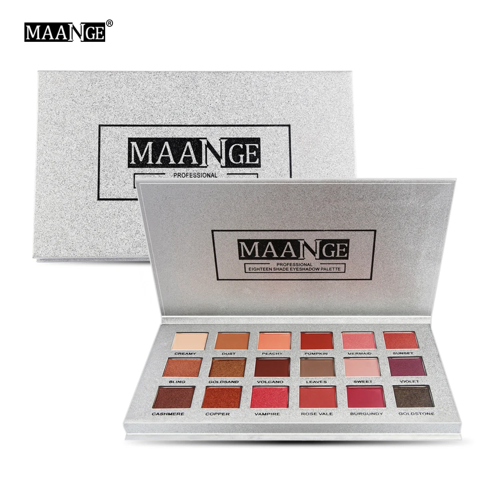 MAANGE Pro, 18 цветов, палитра теней для век, матовый блеск, матические тени для век, Somkey, пудра, палитра, румяна, макияж, набор для глаз, красота