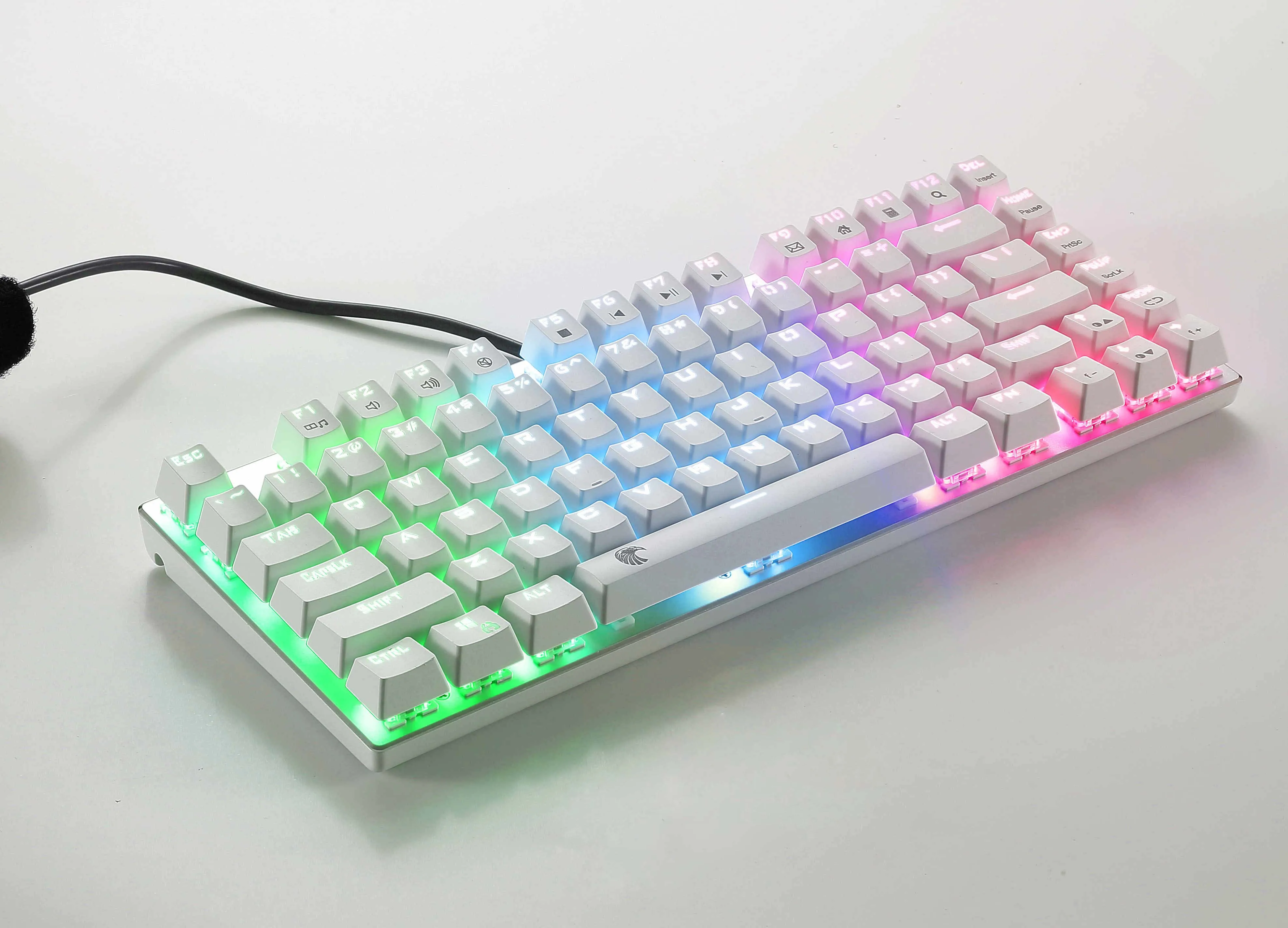 Z88 маленькая механическая клавиатура без ключа RGB светодиодный подсветка Outemu синий переключатель компактный эргономичный дизайн 81 клавишная клавиатура раскладка США