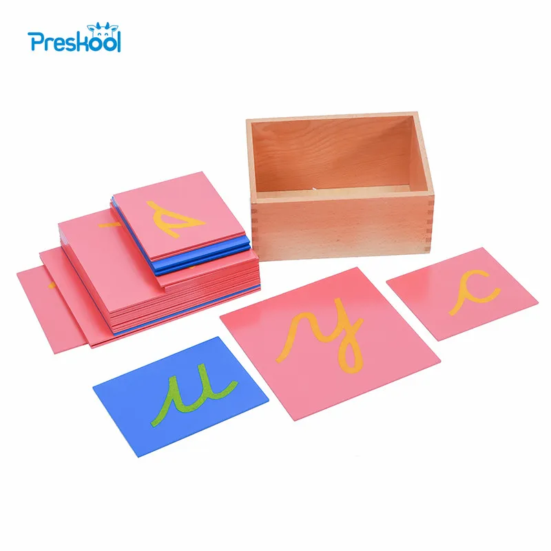 

Baby Toy Montessori Language Lower Case Sandpaper Letters Cursive Tracing Board Early Preschool Brinquedos Juguetes