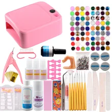 УФ-гель набор 36 Вт сушилка с УФ-лампой для ногтей гель с блестками лак для ногтей маникюрный набор Инструменты для наращивания ногтей УФ-гель комплект для удаления