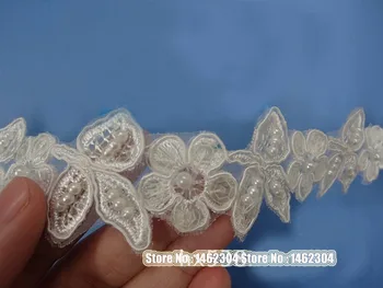 

off white flower small lace trim for garment accessory wedding dress lace trimming DIY wedding veil lace trim