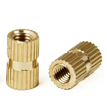 

100pcs M4 x 5mm x OD 5.5mm Injection Molding Brass Knurled Thread Inserts Nuts