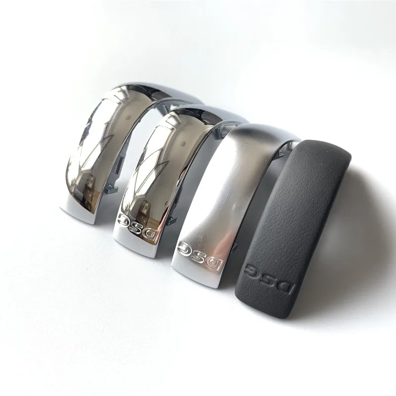 

Chrome Matt With Leather DSG Shift Knob Gear Side Cover DSG Emblem For V W Golf 6 7 R Passat B7 B8 CC R20 J etta MK6 GLI
