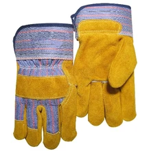 Золотисто-желтый цвет защитные перчатки Сплит Корова кожаные рабочие перчатки