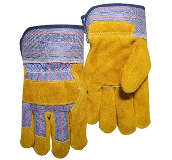 

Golden Yellow Color Safety Glove Split Cow Leather Work Gloves
